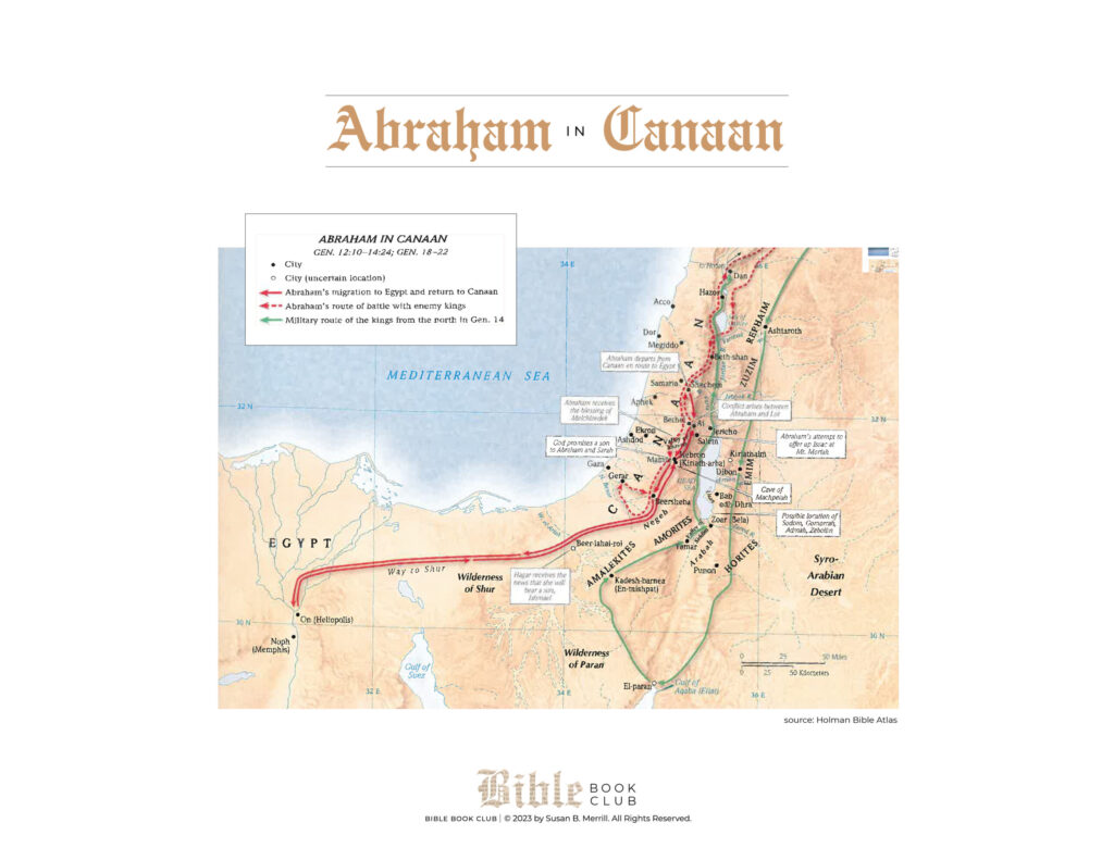 Abraham in Canaan map